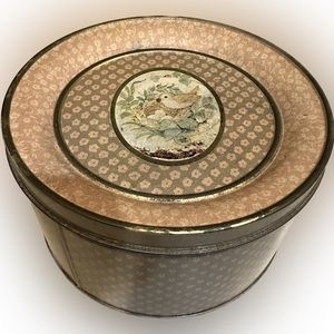 VTG 80’s 7x4 PINK GOLD BIRD W/ NEST COLLECTIBLE CANDY TIN VALENTINE GIFT STORAGE